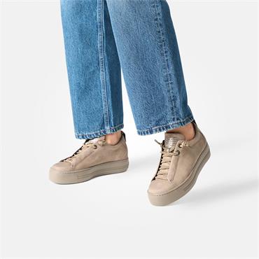 Paul Green Super Soft Platform Trainer - Taupe Nubuck